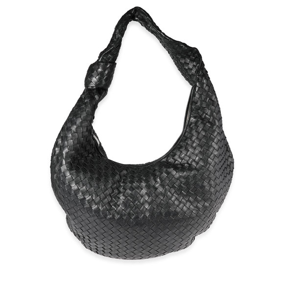 Bottega Veneta Black Intrecciato Leather Maxi Jodie Bag - Picture 2 of 7